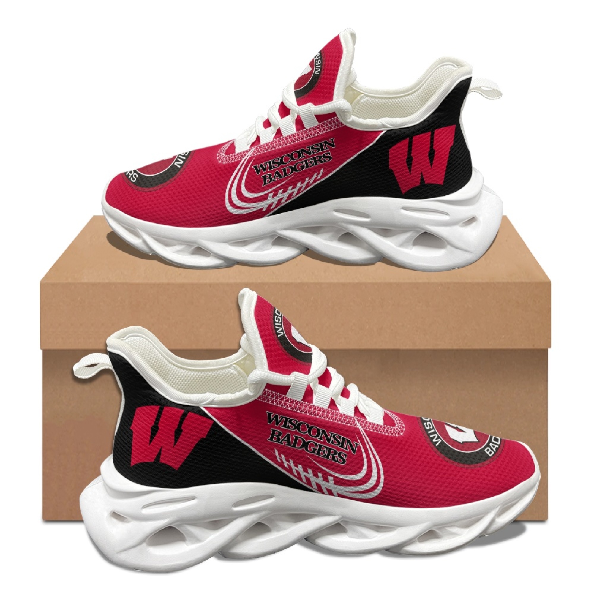 Men's Wisconsin Badgers Flex Control Sneakers 002